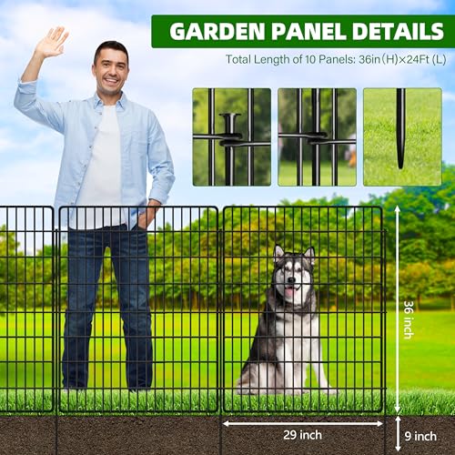 10 Panels Dog Fence Outdoor for Yard (36in(H))