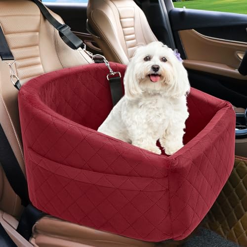 Dog Car Seat for Small Medium Dogs (Red)