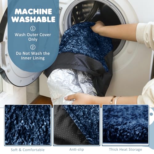 6 Pack Self Warming Pet Cat Dogs Pad 19 x 28 Inch (19 x 28 Inch / Grey,Black,Blue)