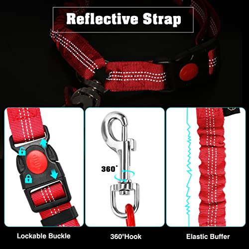 Chew Proof Dog Car Seat Belt (Red / 2 Pack)