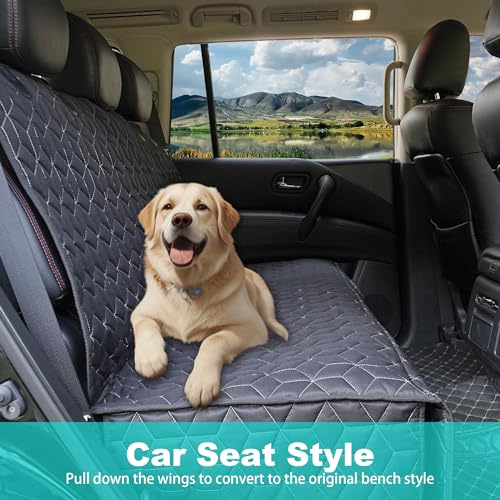 Dog Car Seat Cover (Medium-54" / Bench-Black)