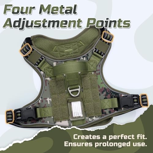 Tactical Dog Harness for Large (Green camo / Large)