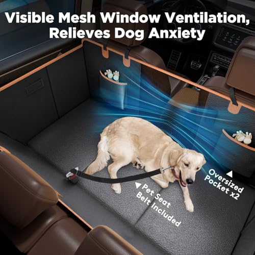 Dog Car Seat Cover for Back Seat (Black / For Cars/ SUV/ Small Truck)