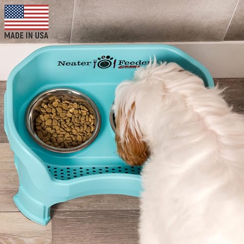 Neater Feeder Deluxe Mess (Medium + Standard Bowl / Aquamarine)