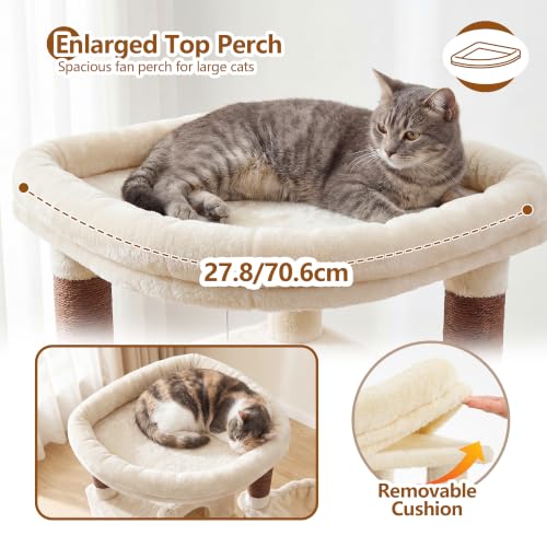 53.1" Corner Cat Tree for Large Cats (53 inch / Beige)