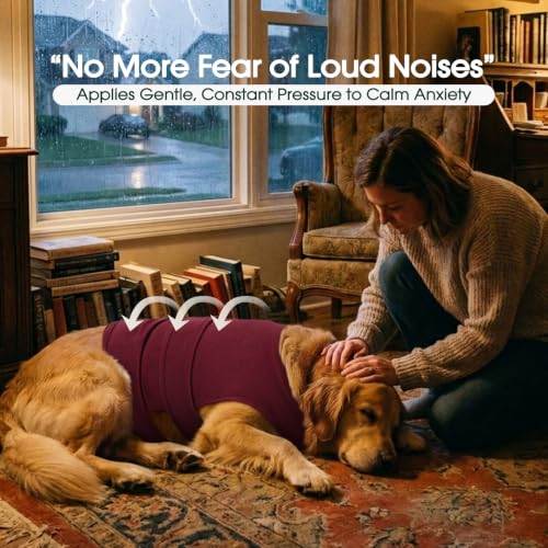Dog Anxiety Vest for Dogs (Calm Burgundy / S (Chest 16.1-20"))