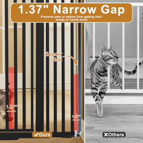 Extra Tall Cat Gate (Black / 55''tall*48 ''wide)