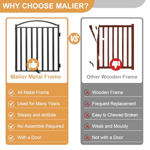 Metal Freestanding Dog Gates (Black / 48''W × 32''H)