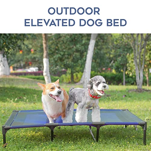 Elevated Dogs Bed Waterproof Outdoor (XL (48"L x 36"W x 9"H) / Blue)