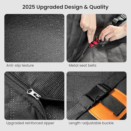 Dog Truck Seat Cover for Back Seat (Black / Extra Large - Full-Size Trucks, SUVs)