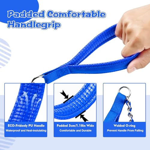 Metal Chain Dog Leash Chew Proof for Dogs (Blue / 6FT 3.0mm (Medium dogs))