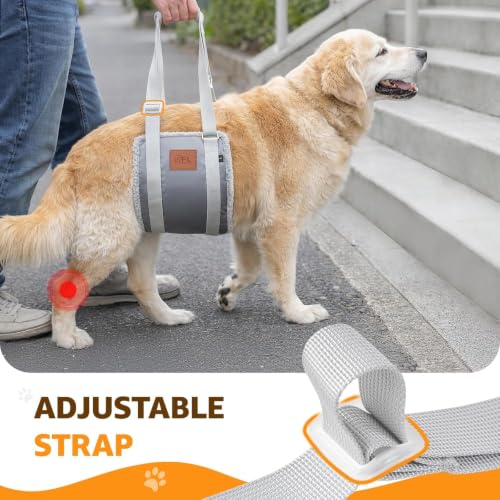 Adjustable Dog Sling for Large Dogs Hind Leg Support Weak Legs Mobility Aid (Grey & Grey / Large)