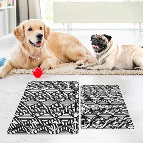Large Dog Mat for Food and Water (16.5"L x 26"W / Boho Bliss)