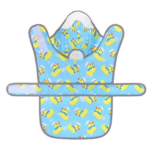 Clear Hooded Dog Raincoat Jacket Poncho with Dog Leash Hole Blue XL (X-Large / Sailor Ducks Blue)