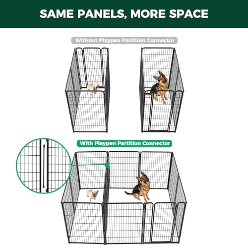 Homeplus Indoor Dog Playpen with Divider Connectors (Black / 45"H)