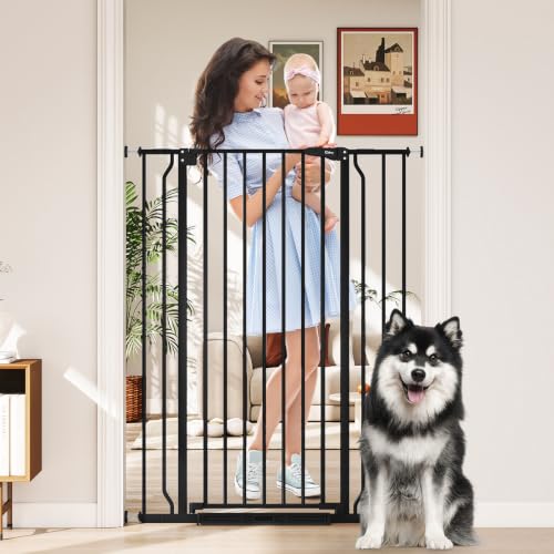 50" Extra Tall Baby Gate No Drilling (Black / 29-40"Wide, 50"Tall)