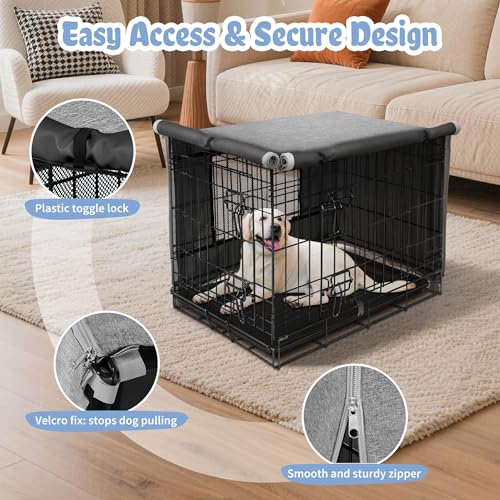 Dog Crate Cover (48.4"L x 30.3"W x 32.3"H / Grey)