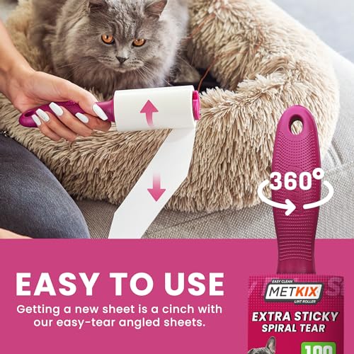 Refill for Metkix Lint Rollers 8 Pack (8 Refills (Total 800 Sheets))