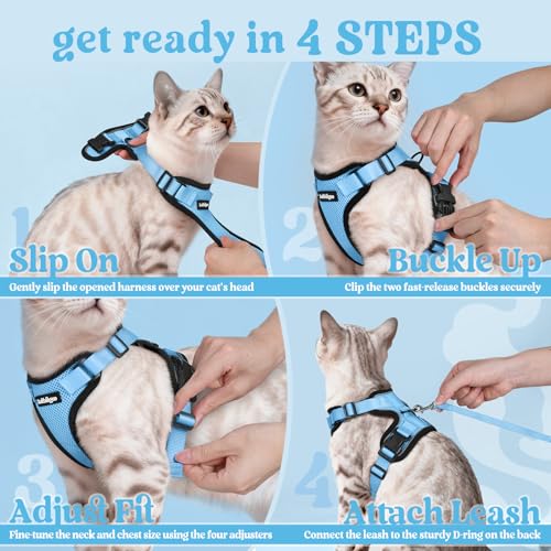 Cat Harness and Leash Set (Xxs / Light Blue)