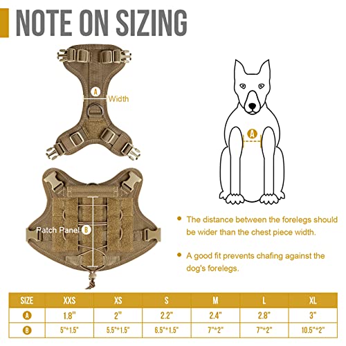 Tactical Dog Harness with Handle No (X-Large / Brown)