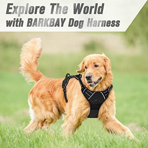 Dog Harness No Pull for Large Dogs Front Back Clips (Large(Chest:24.5-32.5") / Black)
