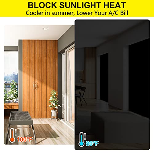 100% Blackout Curtains 2 Pack (Black / 57"W x 40"H (Pack of 2))