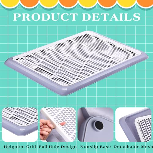 2 Pcs Dog Potty Tray (Gray / 25.6 x 18.9 Inch)
