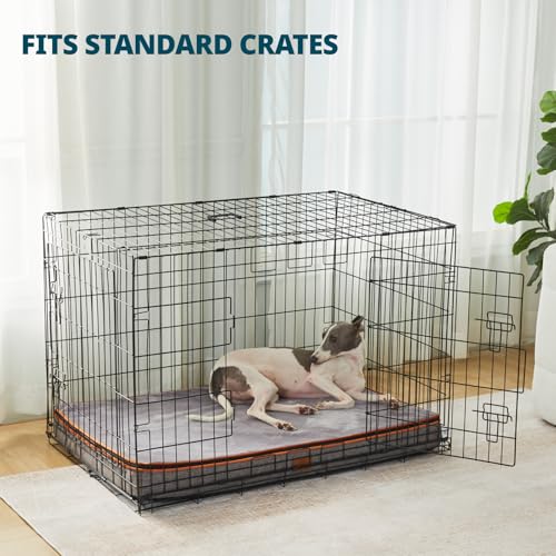 Memory Foam Large Dog Bed (35.0"L x 23.0"W x 4.0"Th / Light Grey)