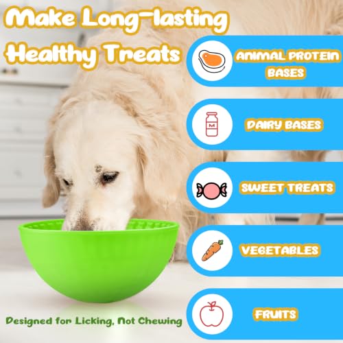 2 Pcs Dog Lick Bowl (Green, Blue)