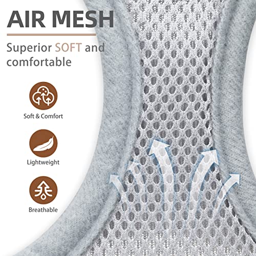 Dog Harness Collar and Leash Set No Pull for Small Medium Sized (Solid Grey / M (CHEST 16"-18"))