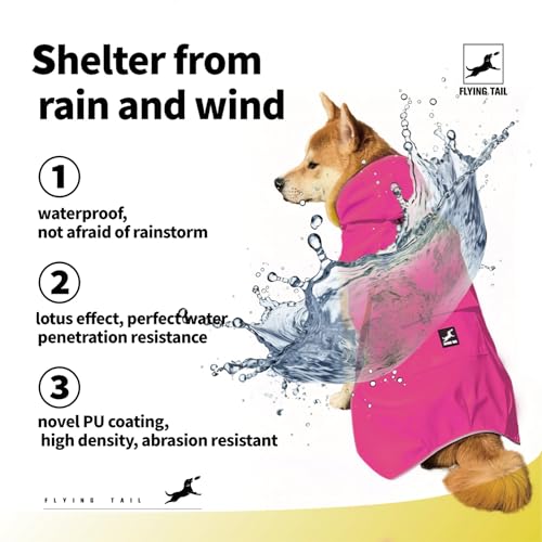 Non Stiff Fabric Dog Raincoat (XX-Small / Pink)