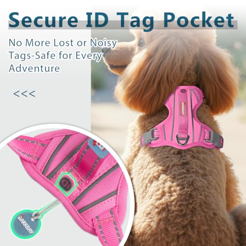 No Pull Dog Harness for Small Sized Dogs (X-Small(Chest:15.5-19.5”) / Pink-Oxford)