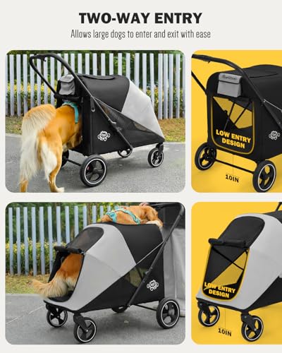 Dog Stroller for Large & Medium Dogs (Large_Walk In)