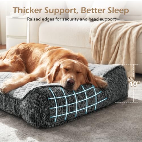 Extra Large Orthopedic Dog Beds Large Sized Dog (XXL(48"L x 34.5"W x 10"Th) / Light Grey)