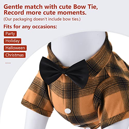 Dog Shirt Plaid Dog Clothes for Small Dogs Boy Girl Cat Clothes Soft Puppy Outfit Adorable Pet T (S-(4~7lb)-Chest~13" / Yellow)