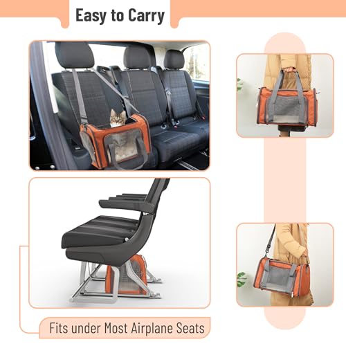 Pet Carrier 17.5" x 11.2" x 11.5" (Orange)