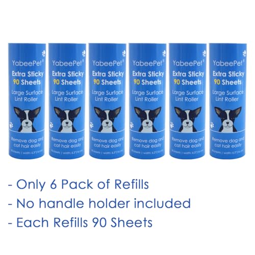 Extra Sticky Large Lint Roller Refills (6 Refills)