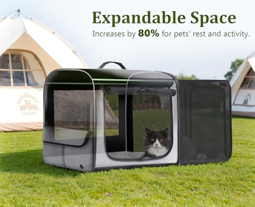 Dog Car Carrier Light Weight (Gray(Expandable) / 24.0"L x 17.7"W x 20.5"H)