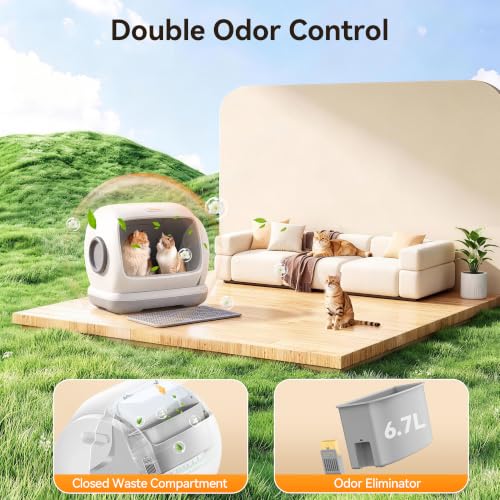 Large Space Automatic Litter Box for Multiple Cats