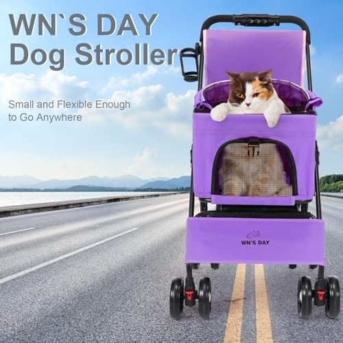 3 in 1 Pet Dog Stroller for Medium Dogs 20 lbs (Purple)