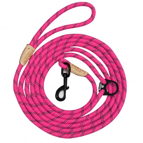 12ft No Pull No Choke Leash Long Rope Dog Leash (12 Ft / HOT PINK)