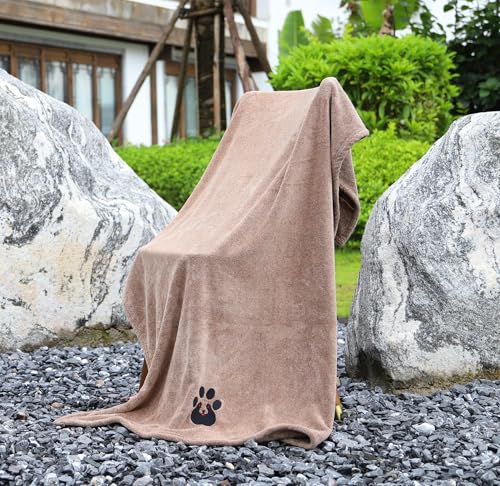 Extra Large Dog Towels for Drying Dogs 2 Pack (Black and Brown / XL-55" * 36")