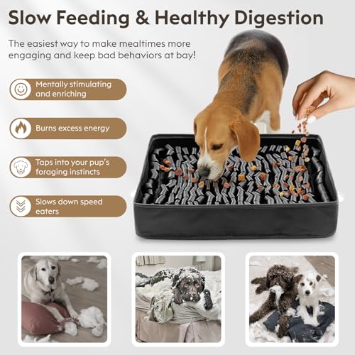 Snuffle Mat for Dogs (Black / 17" X 15")