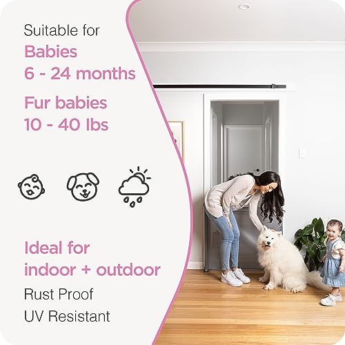 Retractable Baby Gate (Gray / 33" Tall x 55" Wide)