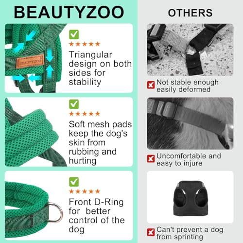 Small Dog Harness and Leash Set (Green / S: Chest 17.5"-22")