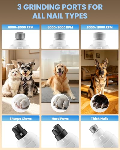 Dog Nail Grinder with New LCD Display (White)
