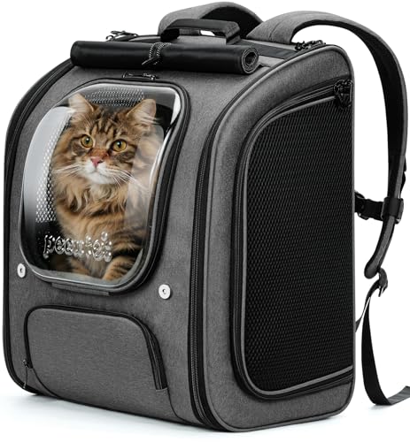 Cat Backpack Carrier (Gray / 14.9"L x 11.0"W x 19.6"H)