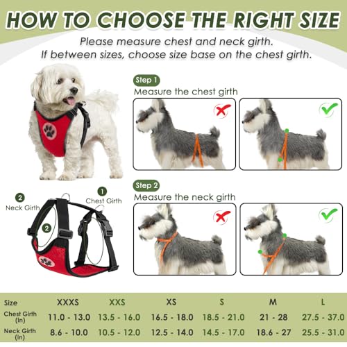 Dog Seat Belt and Harness for Car (Red / Small)