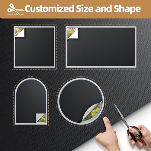 Magnetic Blackout Window Cover Portable 100% Blackout Curtains for Bedroom (Black / 58"W x 70"H)