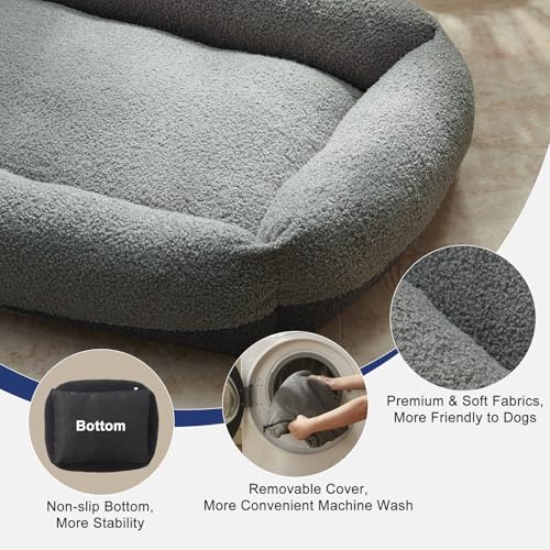 Washable Small Dog Bed (Dark Grey / S(20"x19"x6”))